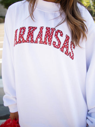 Arkansas Polka Dot Mockneck Sweatshirt // Charlie Southern