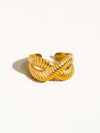 Nia Cross Spiral Ring - 18K Gold Plated