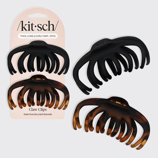 Octopus Claw Clip Set in Black & Tortoise