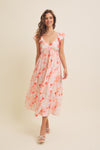 Floral Flutter Midi Dress