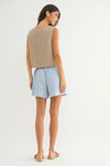 Uptown Girl Sweater Top In Stone