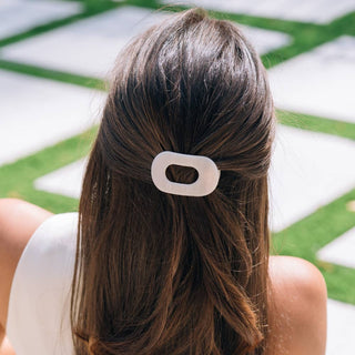 Flat Round Tiny Hair Clip in Almond Beige