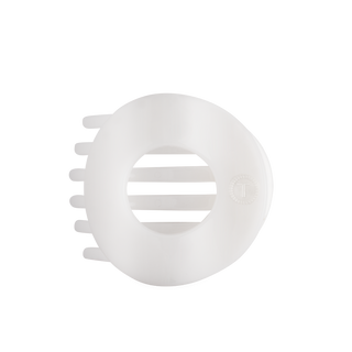 Flat Circle Large Hair Clip in Coconut White