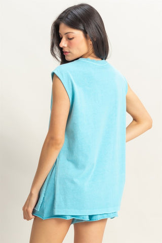Calm My Mind Top in Blue