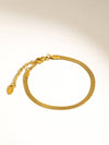 Flat Snake Chain 18K Gold Plated Bracelet