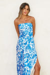 Afterglow Strapless Bias Cut Maxi Dress