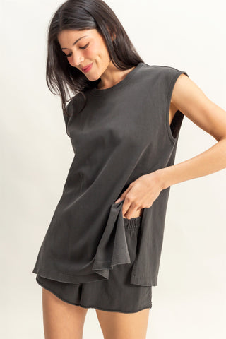 Calm My Mind Top in Black