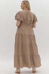 Carly Dress in Light Mocha +