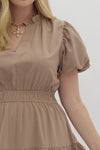 Carly Dress in Light Mocha +