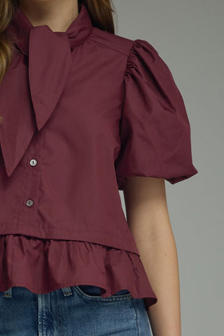 Afternoon Match Top in Burgundy