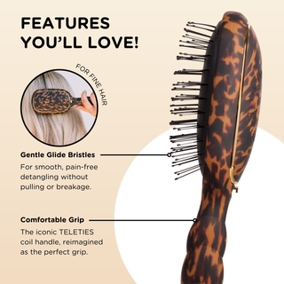 Detangler Hair Brush for Fine Hair in Tortoise