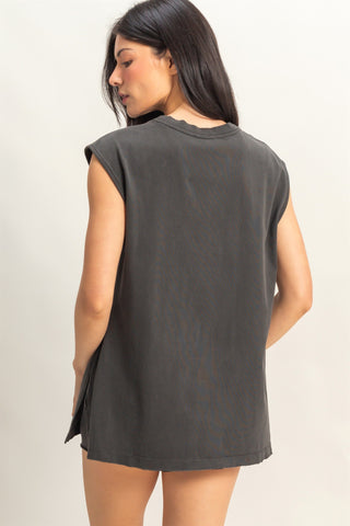 Calm My Mind Top in Black