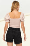 dusty blush crop corset top