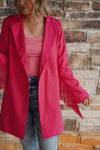 Ellie Fringe Blazer in Pink