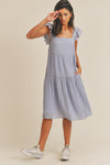 blue eyelet midi dress