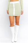 sage/white contrast skirt