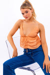 orange peplum camisole
