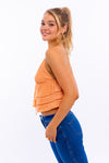 orange peplum camisole
