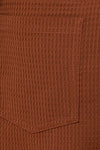 Brown Textured High Waist Shorts
