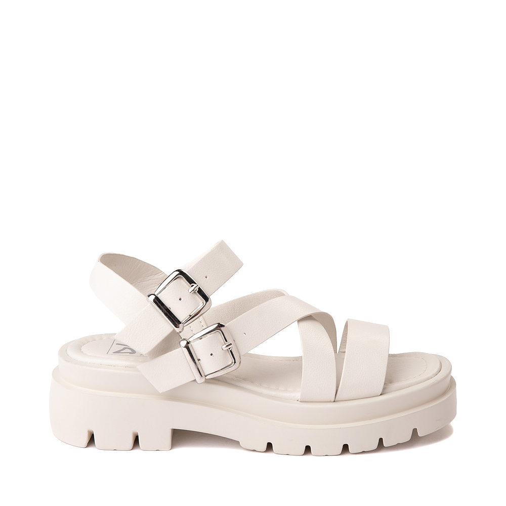 White chunky flat sandals hotsell
