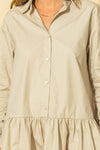 drop shoulder shirt dress - sage