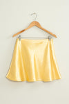 gold skater mini skirt