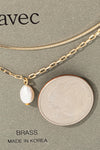 Layered Chain Pearl Pendant Necklace