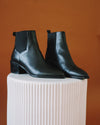 filip black leather bootie