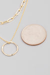 layered chain circle necklace