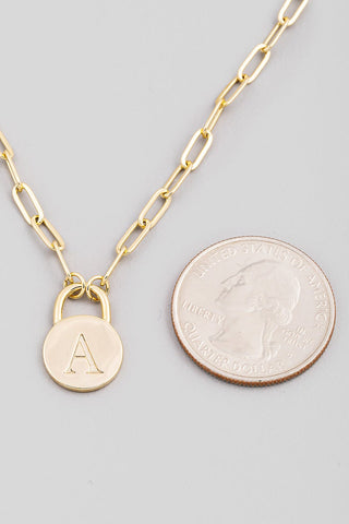 lock initial pendant necklace