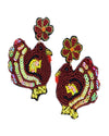 Beaded Turkey Earrings