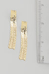 Metallic Chain Fringe Drop Earrings