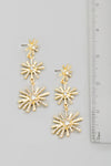 Layered Star Burst Drop Earrings