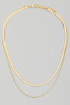 Layered Herringbone And Chain Necklace