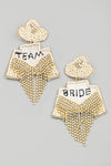 Team Bride Beaded Fringe Earrings