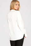 Off White V-Neck Satin Top +