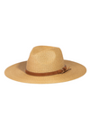 tan straw hat w/ buckle strap