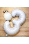 White Mylar Number Balloon