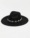 Western Concho Chain Fedora Hat in Black