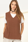 Brown Oversized Sweater Vest