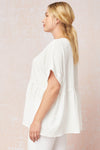 white crinkled scoop top +