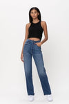 medium wash super high rise dad jean