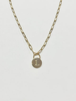 lock initial pendant necklace