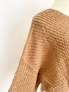 camel cuff sleeve hi low sweater +
