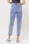 high rise mom straight jean w/ seam detail