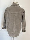 corduroy jacket with animal print trim - grey +