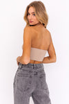 nude corset bandeau knit top