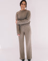 Mocha Ribbed Knit Top