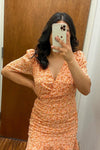 orange floral multi dress