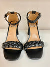 black braided block heels